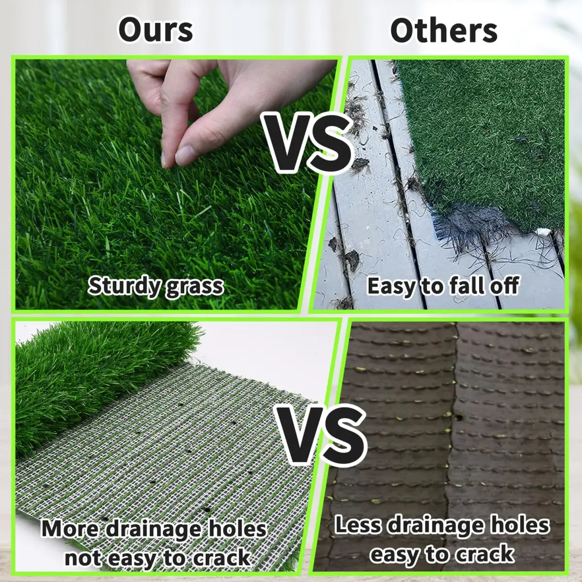 PICK FOR LIFE Reusable Dog Potty Training Grass Pad 80cm x 100cm (31.5in x 39.3in) | Fast-Drain, Easy-Clean Artificial Turf - view 5