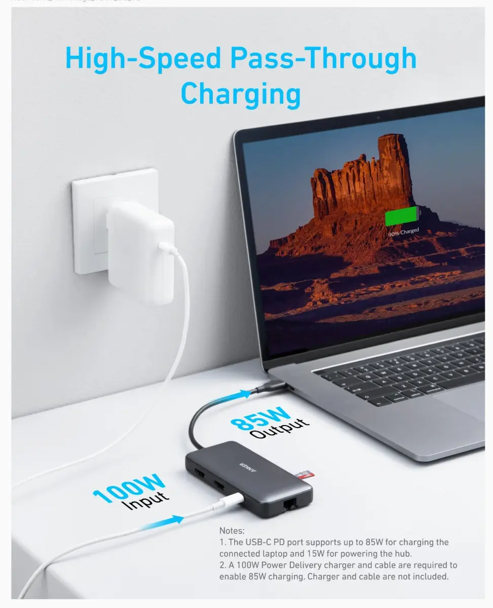 Anker 8-in-1 USB C Hub Dual Monitor Docking Station 4K HDMI | Expands Laptop Connectivity - view 6