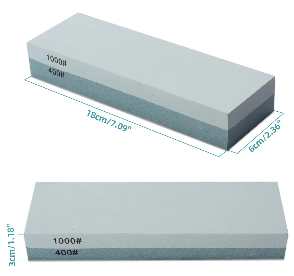 MIDO PROFESSIONAL ABRASIVE Knife Sharpening Stone 400/1000 Grit 1.46 lb (0.68 kg) | Dual-Sided Whetstone for Kitchen Knives - view 4