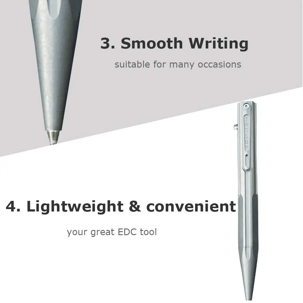 Hamans Bolt Action Pen Titanium Ballpoint Pen 120mm | Compact, Refillable, Grey - view 5