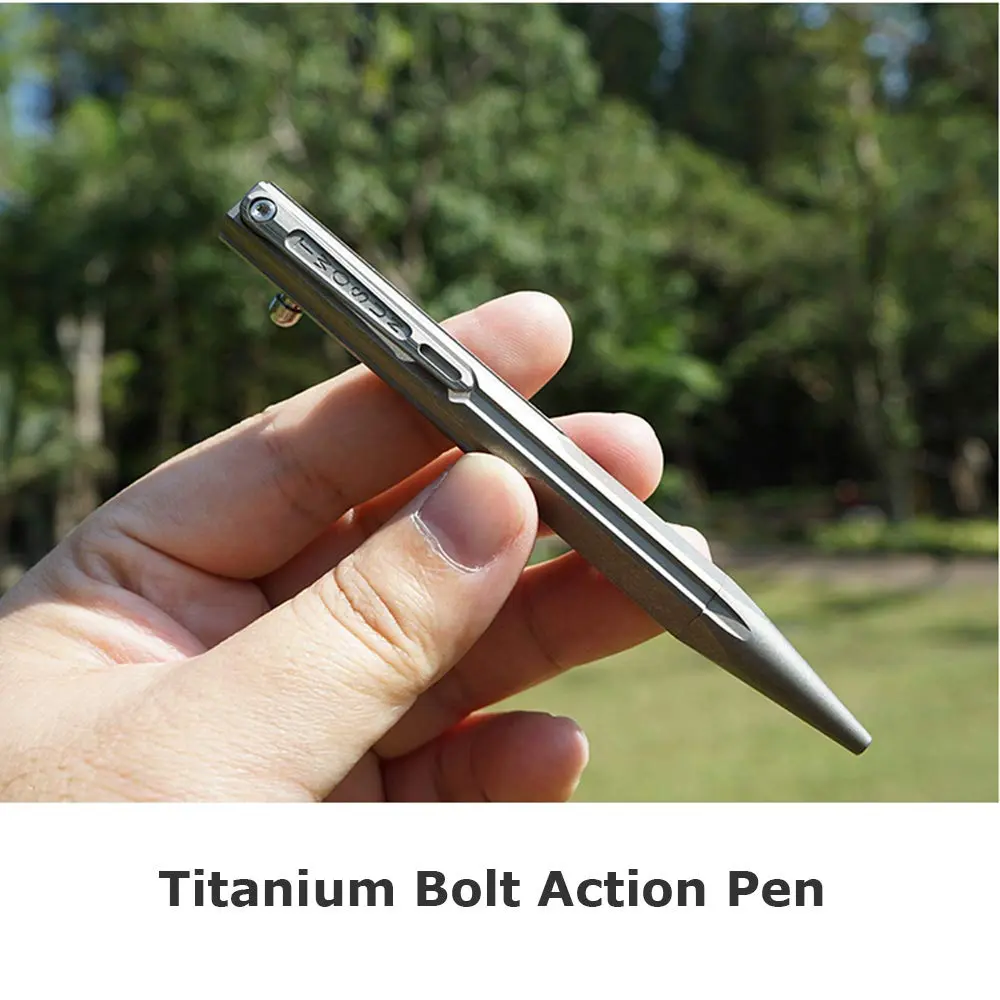 Hamans Bolt Action Pen Titanium Ballpoint Pen 120mm | Compact, Refillable, Grey - view 6