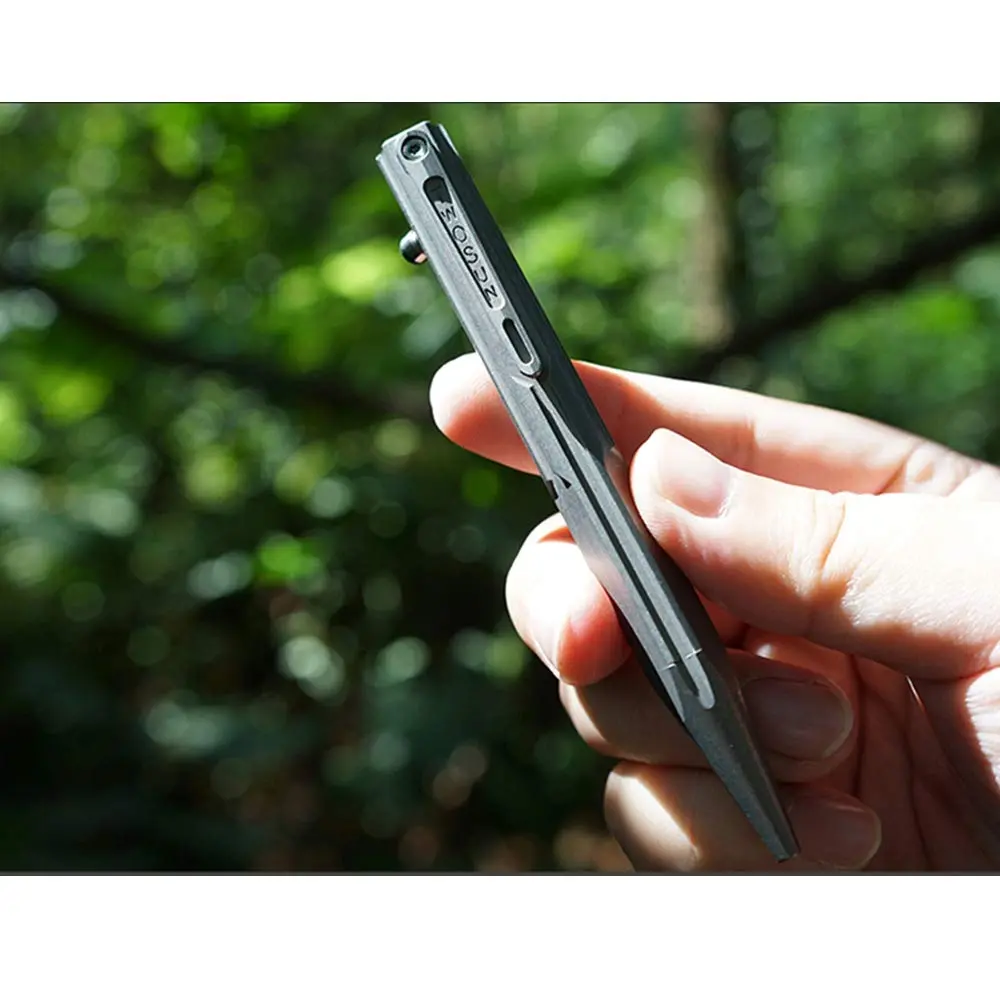 Hamans Bolt Action Pen Titanium Ballpoint Pen 120mm | Compact, Refillable, Grey - view 7