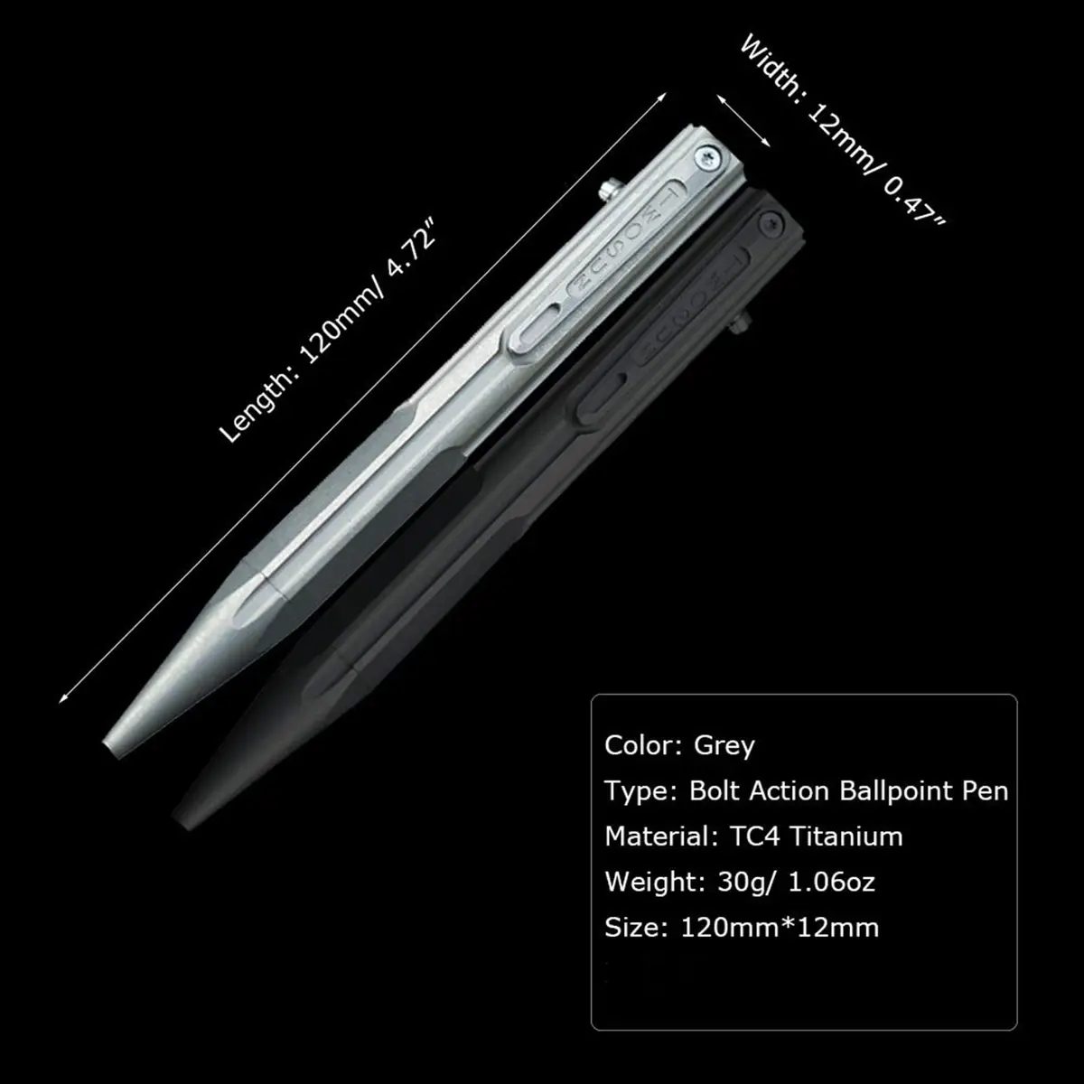 Hamans Bolt Action Pen Titanium Ballpoint Pen 120mm | Compact, Refillable, Multicolored - view 6