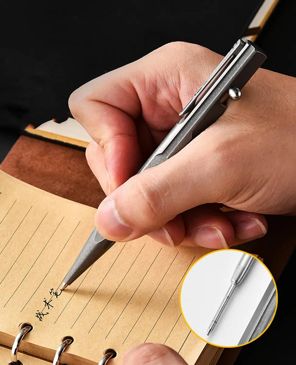 Hamans Bolt Action Pen Titanium Ballpoint Pen 120mm | Compact, Refillable, Multicolored - view 7
