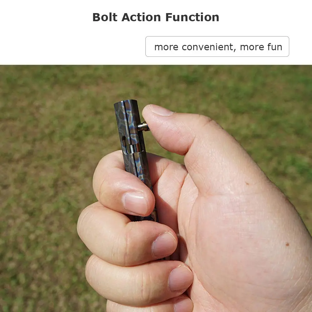 Hamans Bolt Action Pen Titanium Ballpoint Pen 120mm | Compact, Refillable, Multicolored - view 3