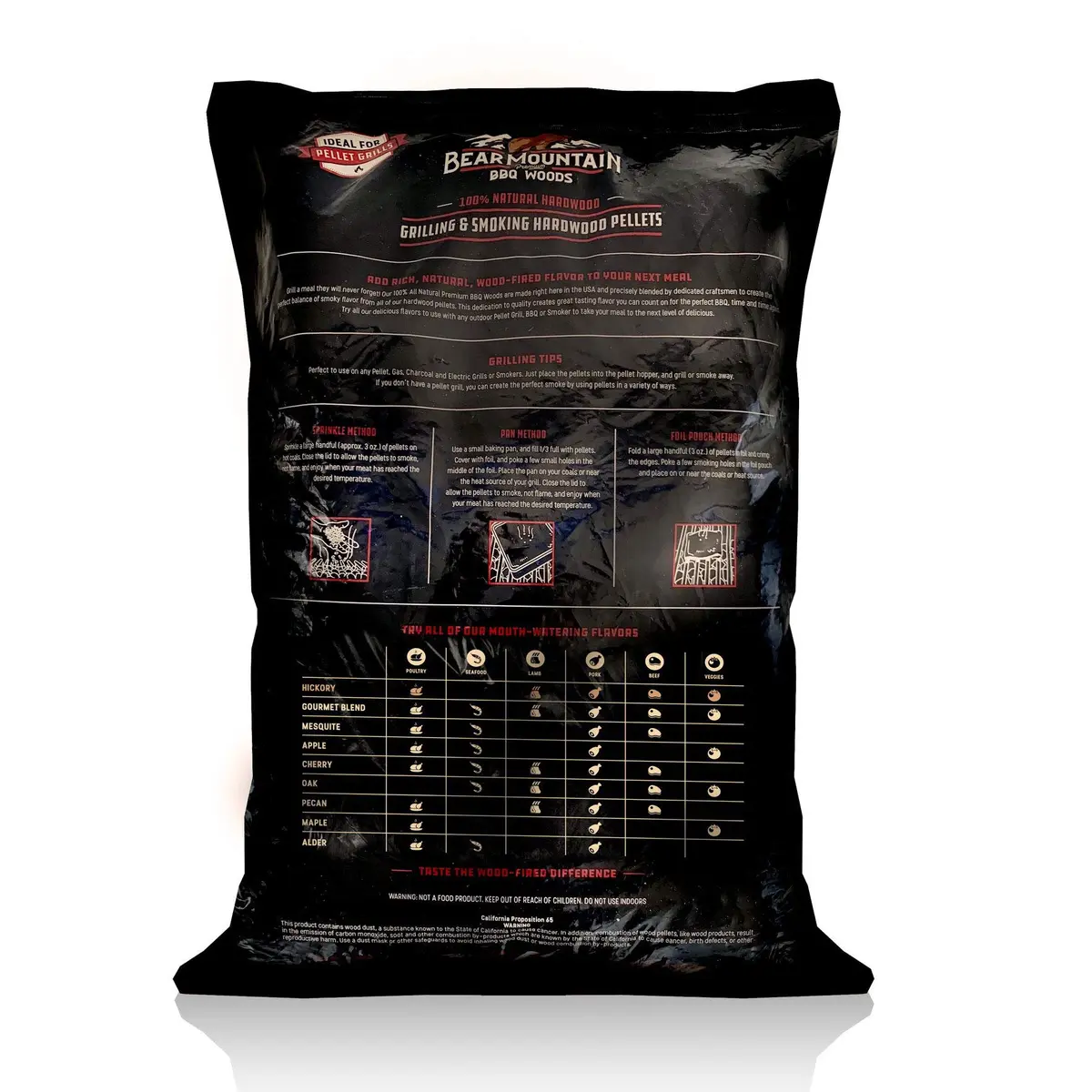 Bear Mountain Hickory Wood Pellets for Smoker and Grill, 40lb Bag | All-Natural Hardwood Flavor for Outdoor Cooking - view 4