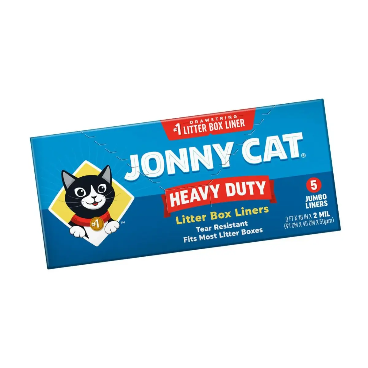 JONNY CAT Heavy Duty Drawstring Litter Box Liners 20 Count (91cm x 45cm) | Tear Resistant & Easy Disposal - view 5