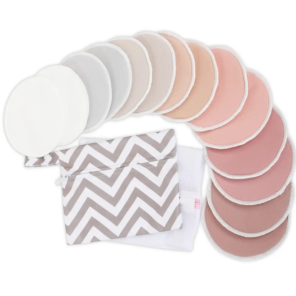 KeaBabies Reusable Nursing Pads for Breastfeeding (Lovelle, 12cm / 4.8") — 14-Pack Set | Organic Bamboo & Ultra-Absorbent Microfiber - main product image