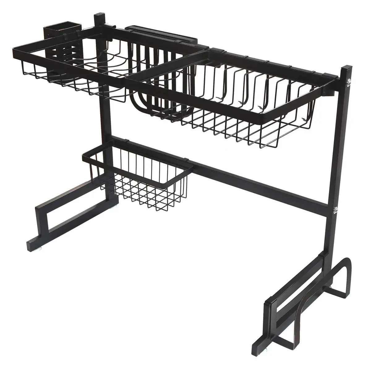 HTTMT Stainless Steel Dish Rack Over Sink W/Cutlery Holder 27.17in x 13in | Durable, Rust-Free Kitchen Organizer - view 8
