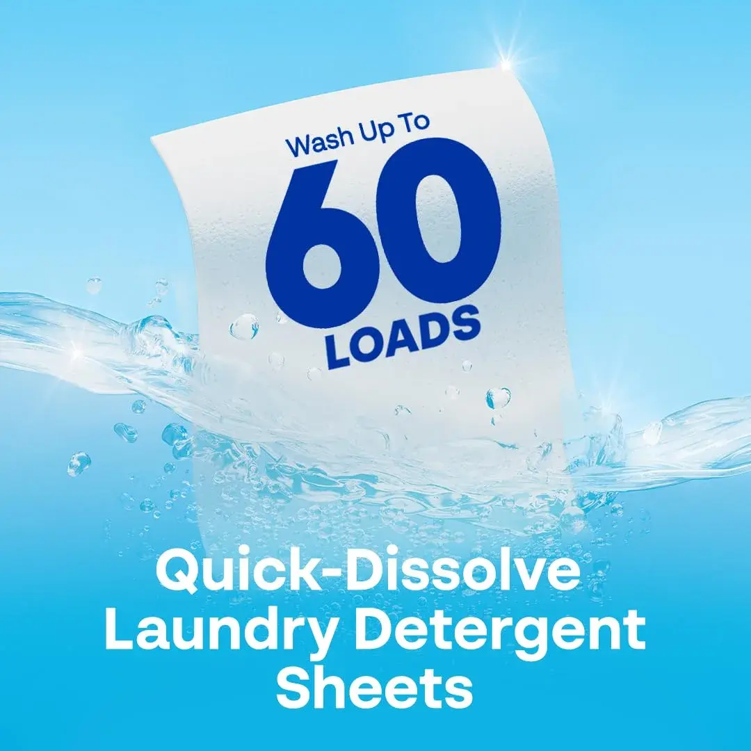 Earth Breeze Fragrance-Free Laundry Detergent Sheets 30 Count (60 Loads) | Eco-Friendly Liquidless Soap - view 5