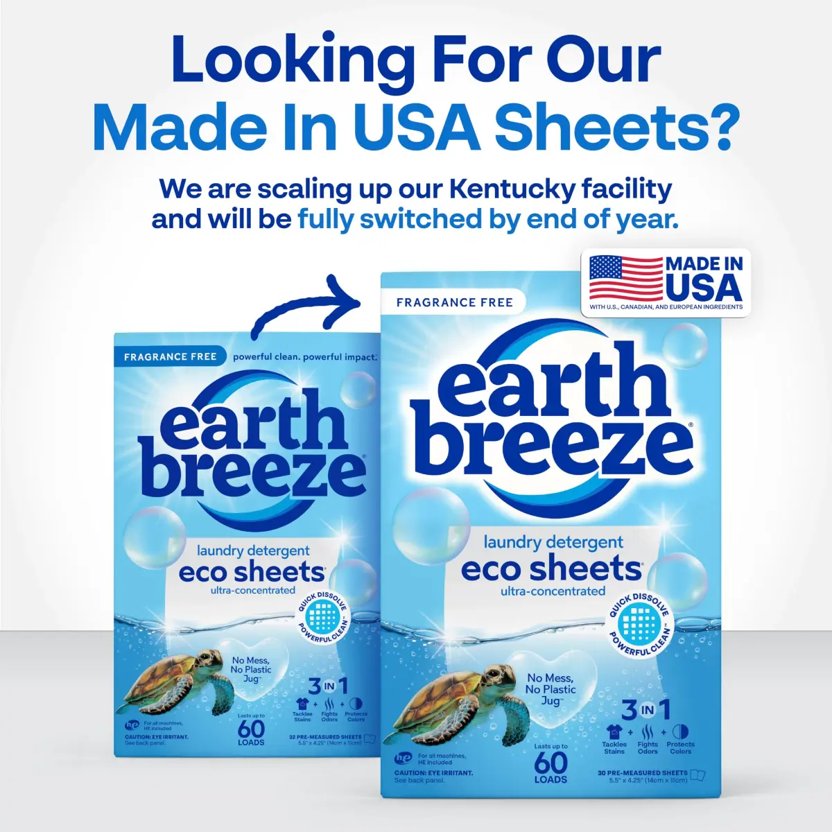 Earth Breeze Fragrance-Free Laundry Detergent Sheets 30 Count (60 Loads) | Eco-Friendly Liquidless Soap - view 2