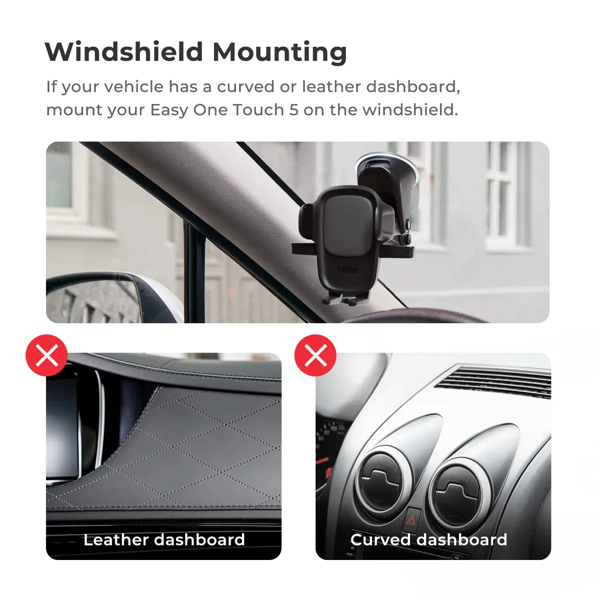 iOttie Easy One Touch 5 Signature Dashboard & Windshield Car Mount Phone Holder with Telescopic Arm, 20.3 cm (8 inches) Extension | Secure Grip for Smartphones - view 5