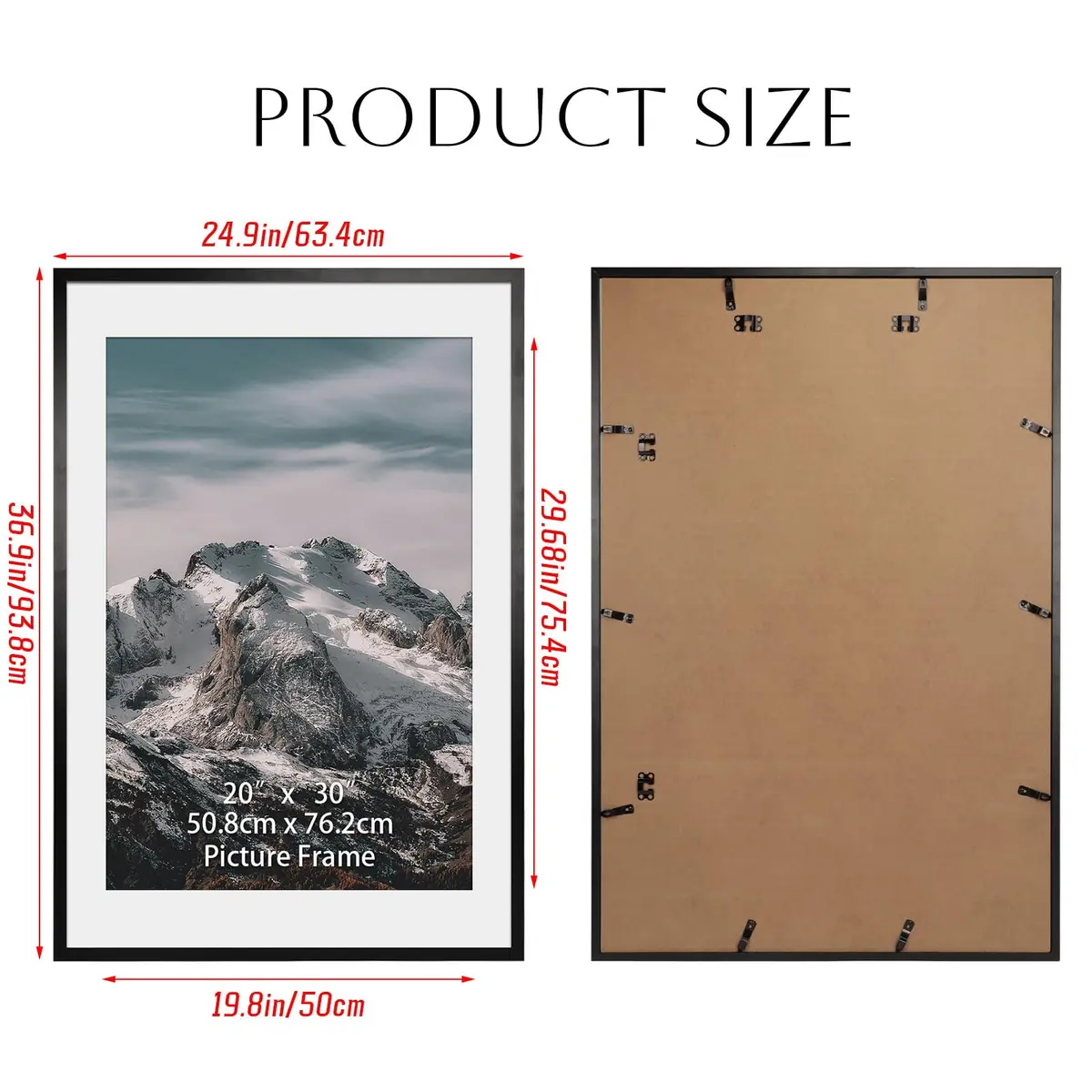 Giftgarden 24x36 Wall & Tabletop Picture Frame Set of 4 | Matte to 20x30 Inch Art Display - view 7