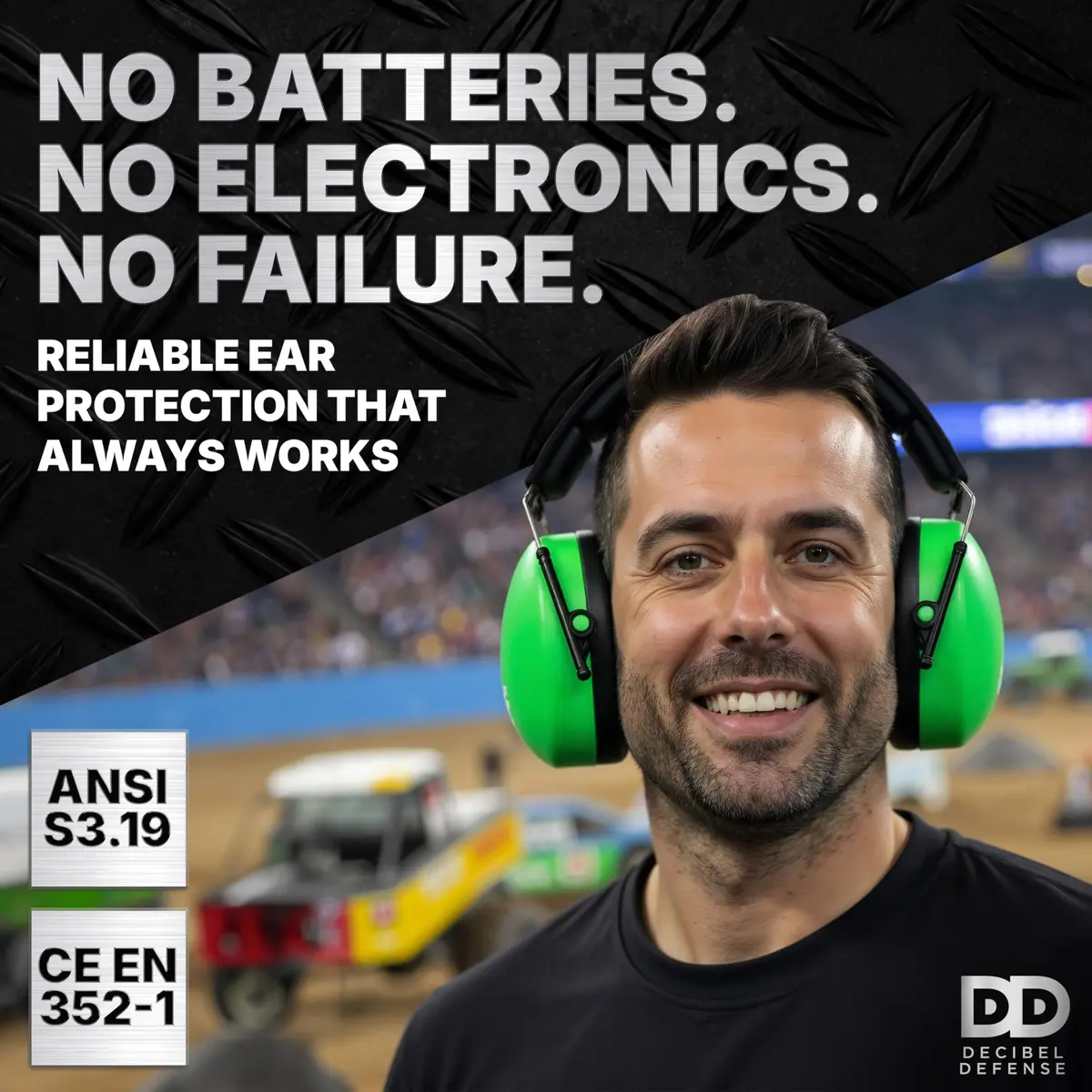 DECIBEL DEFENSE Ear Protection 37 dB NRR Safety Green | Industry-Leading Noise Reduction - view 5