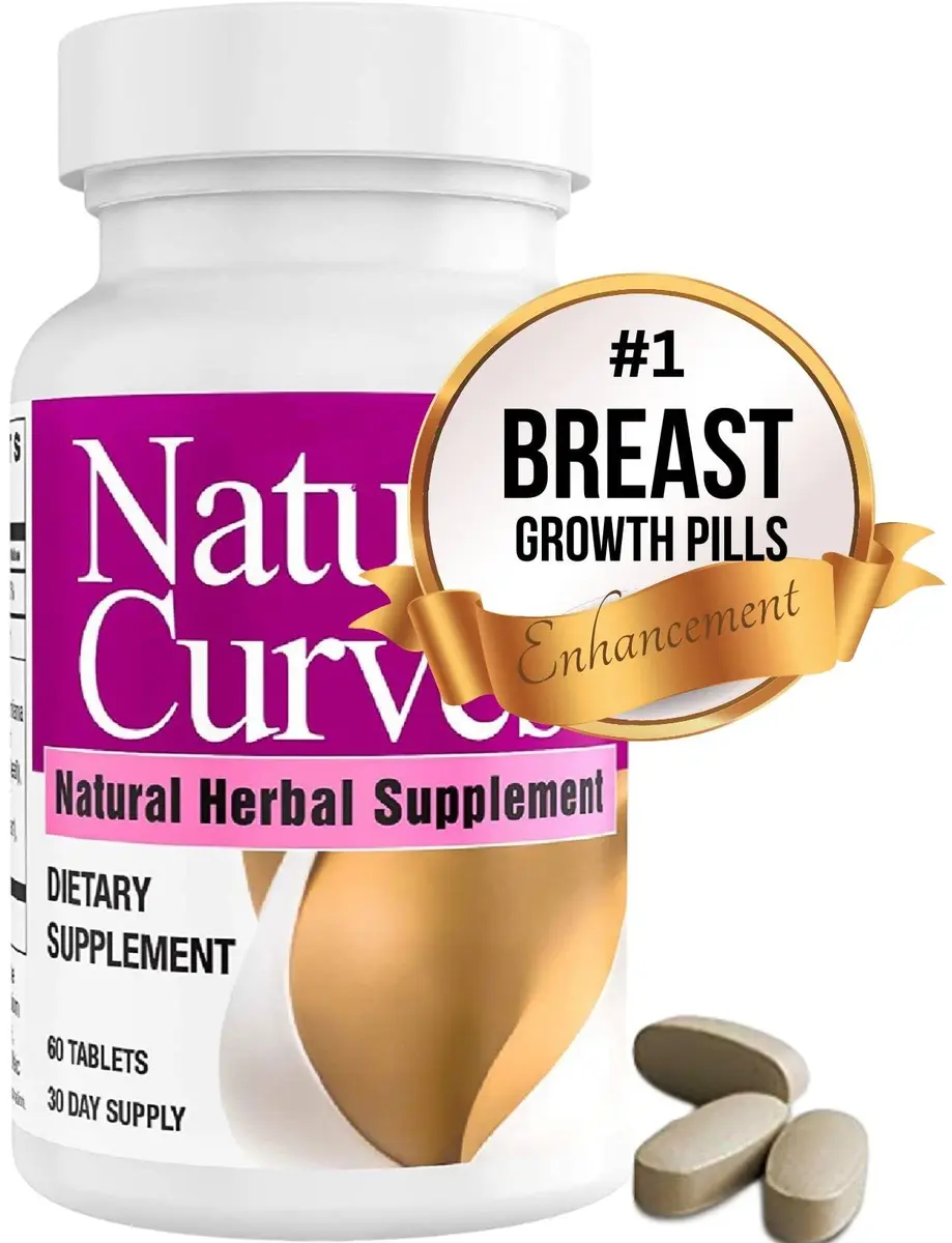 Natural Curves Breast Enhancement Pills Estrogen Support Vegan Non-GMO 60ct | Supports Fuller, Firmer Bust in 30 Days - view 2
