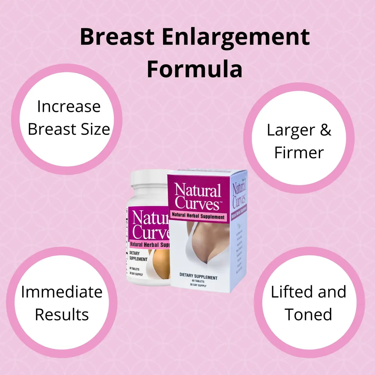 Natural Curves Breast Enhancement Pills Estrogen Support Vegan Non-GMO 60ct | Supports Fuller, Firmer Bust in 30 Days - view 4