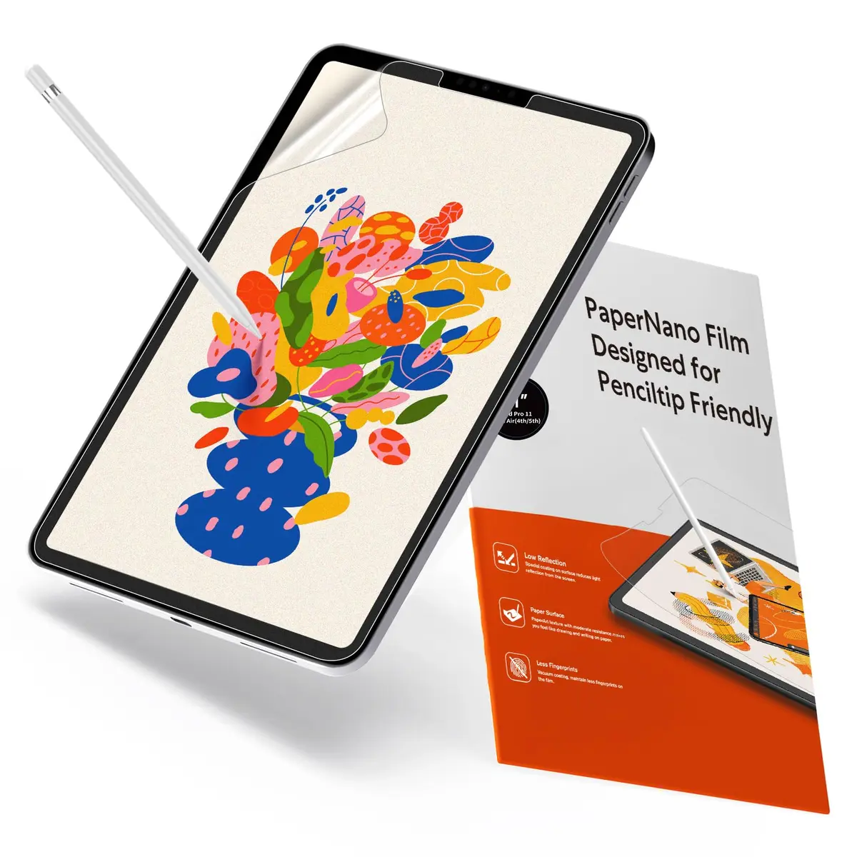 KCT Paperfeel Screen Protector for iPad Air 5/4th & iPad Pro 11 | Anti-Glare, Paper Texture, Compatible with Apple Pencil - main product image