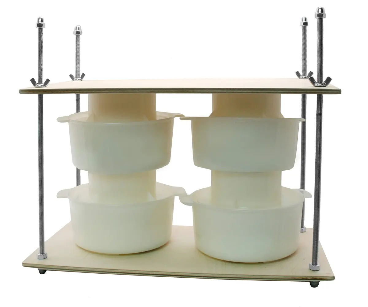 PetriStor Wooden Cheese Press 16in | Durable Home Cheese Making Tool with Metal Guides - main product image
