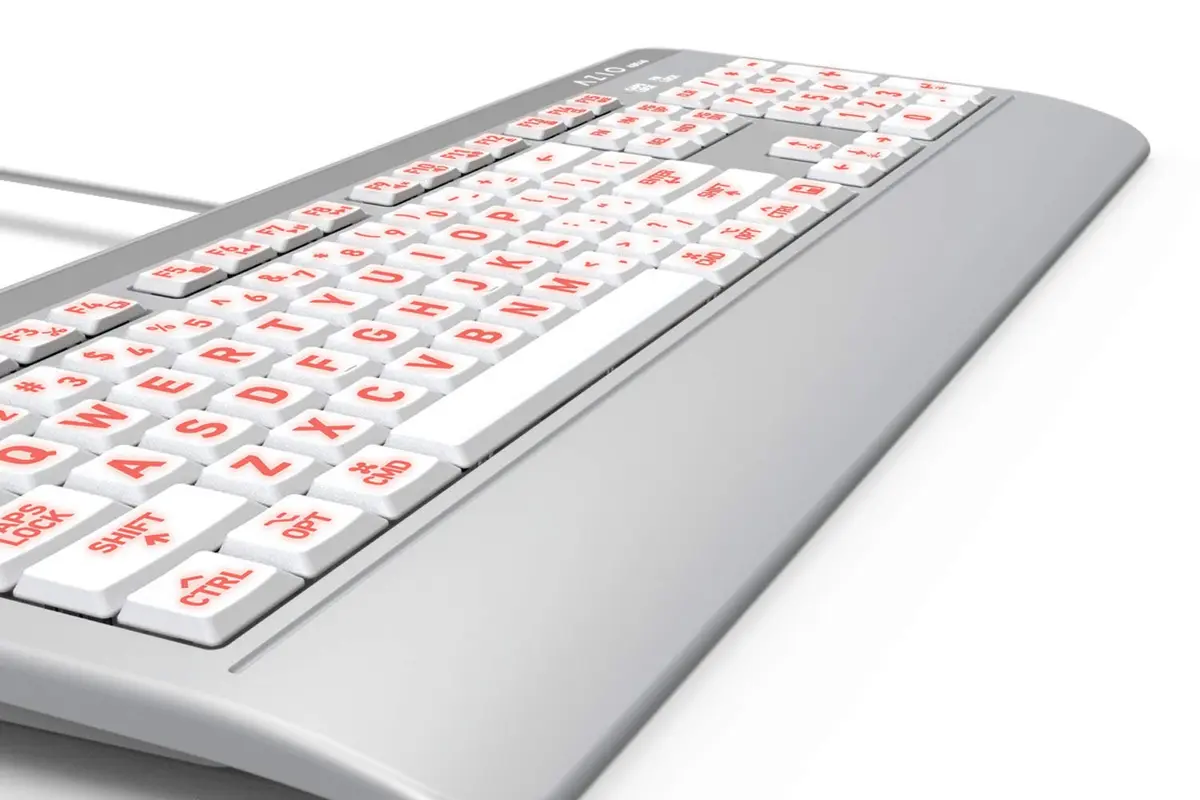 Azio KB540 Large Print 3-Color LED Wired USB Keyboard | Waterproof & Mac Compatible - view 5