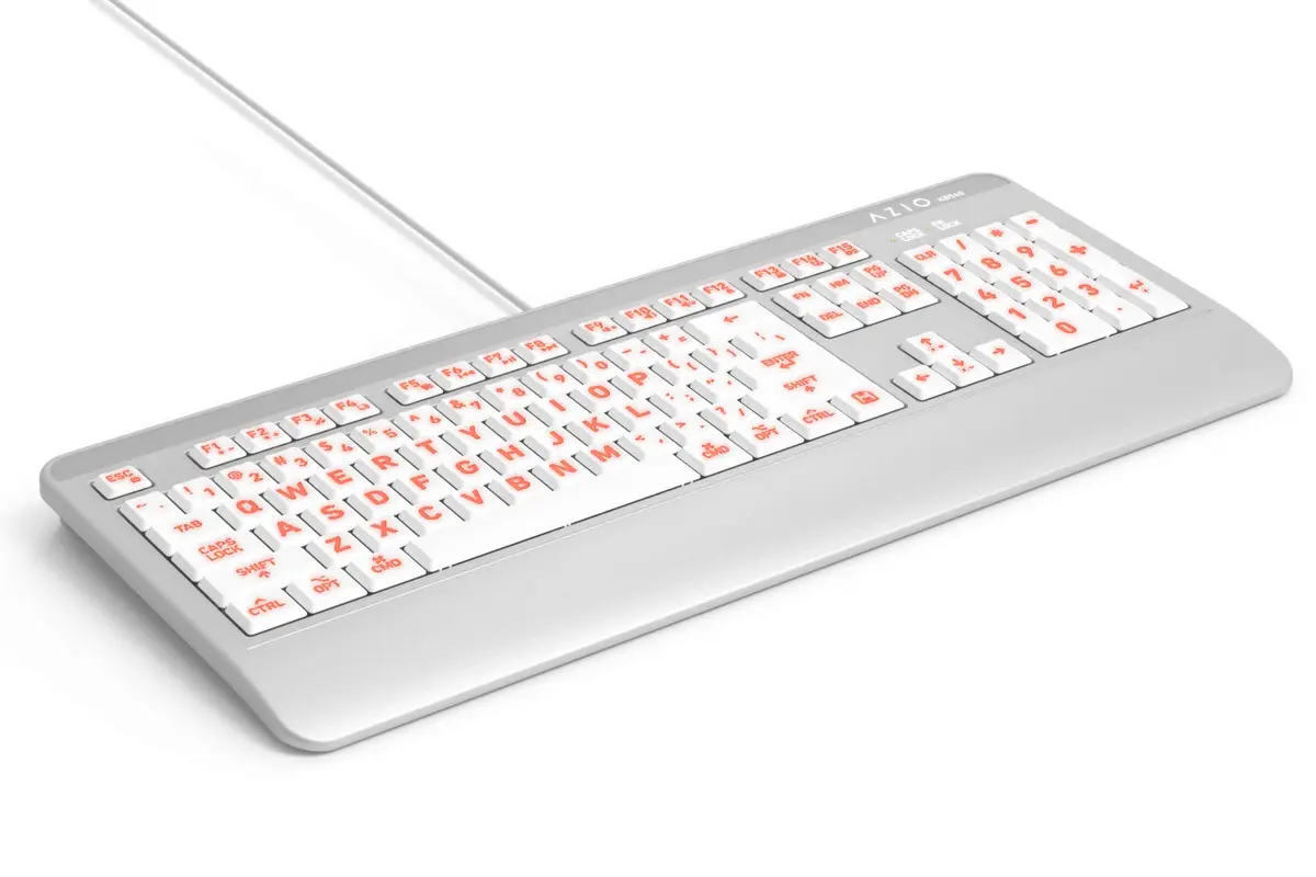 Azio KB540 Large Print 3-Color LED Wired USB Keyboard | Waterproof & Mac Compatible - view 7