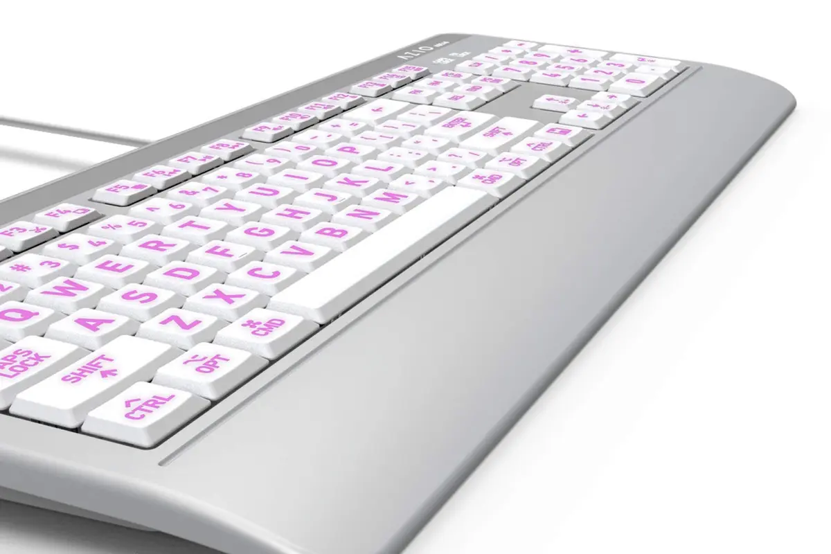 Azio KB540 Large Print 3-Color LED Wired USB Keyboard | Waterproof & Mac Compatible - view 4
