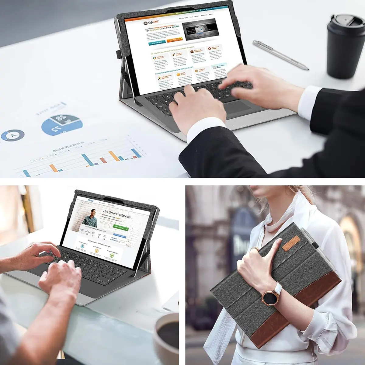 FINTIE Case for 12.3 inch Microsoft Surface Pro 7 Plus, Pro 7/6/5/4/3 | Multi-Angle Kickstand & Premium Synthetic Leather - view 8