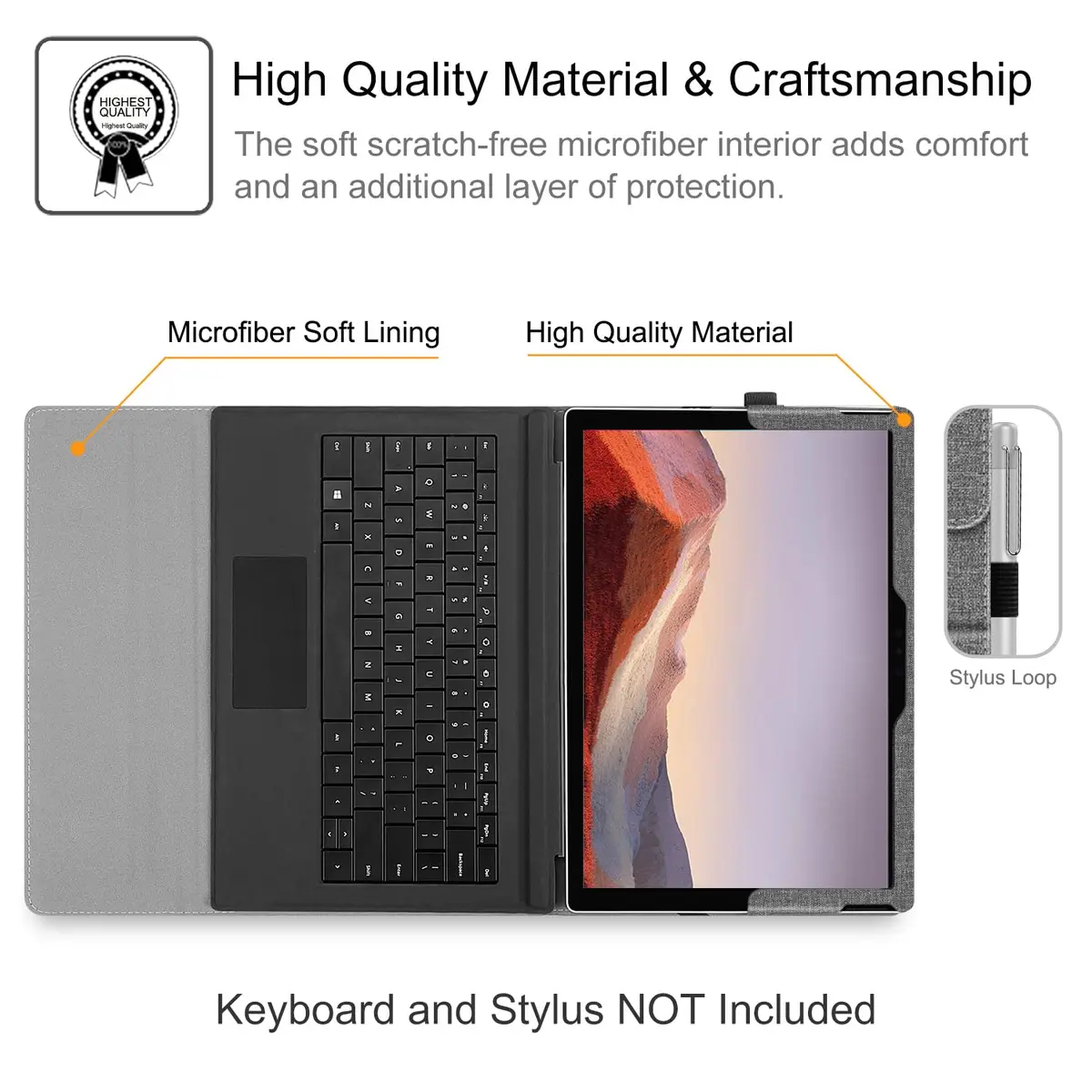 FINTIE Case for 12.3 inch Microsoft Surface Pro 7 Plus, Pro 7/6/5/4/3 | Multi-Angle Kickstand & Premium Synthetic Leather - view 9