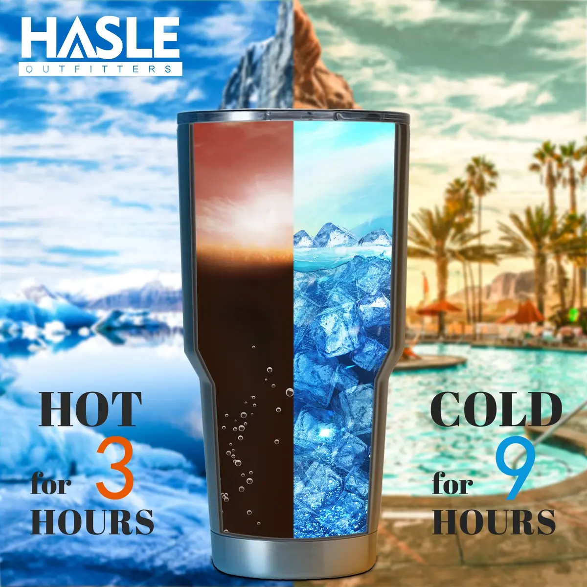 HASLE OUTFITTERS Red 30oz (887ml) Stainless Steel Tumbler Set | Insulated Travel Mug for Hot & Cold Drinks - view 4