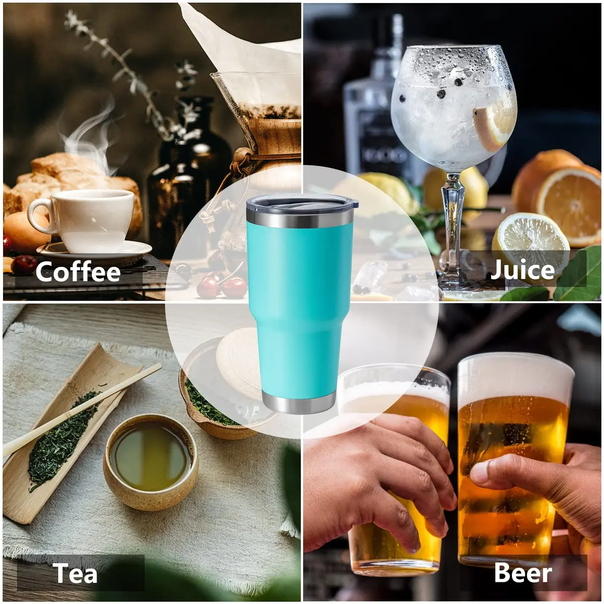 HASLE OUTFITTERS 30oz Stainless Steel Tumbler | Double Wall Vacuum Insulated Travel Mug (Light Green, 8) - view 5