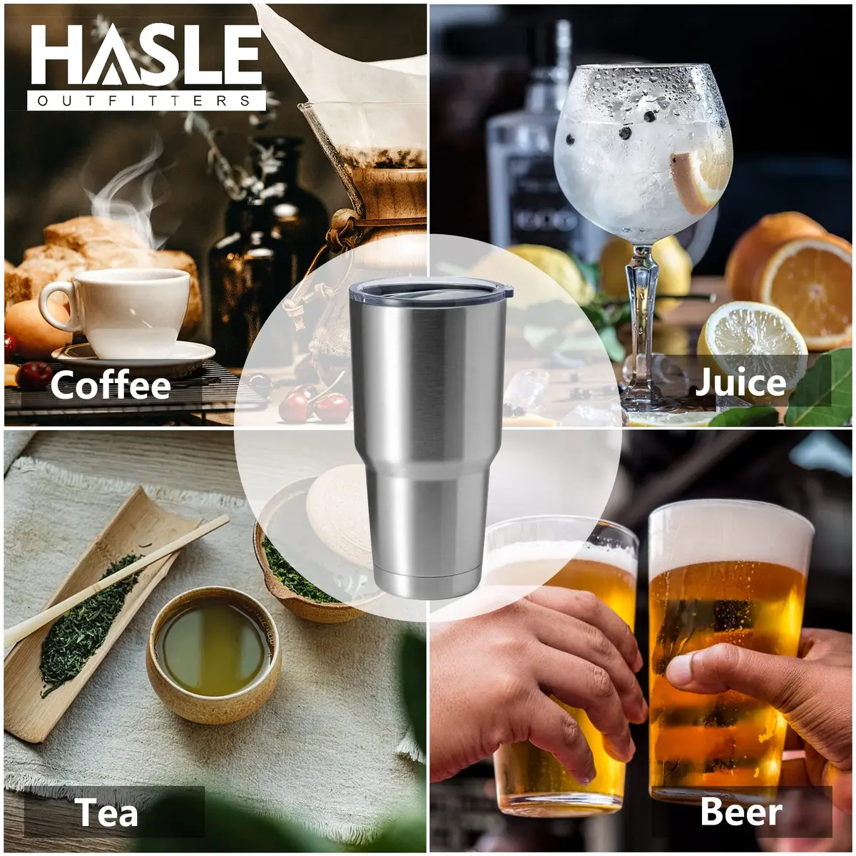 HASLE OUTFITTERS 30oz (850ml) Stainless Steel Tumbler Gift Set | Double Wall Vacuum Insulated Travel Mug - view 5
