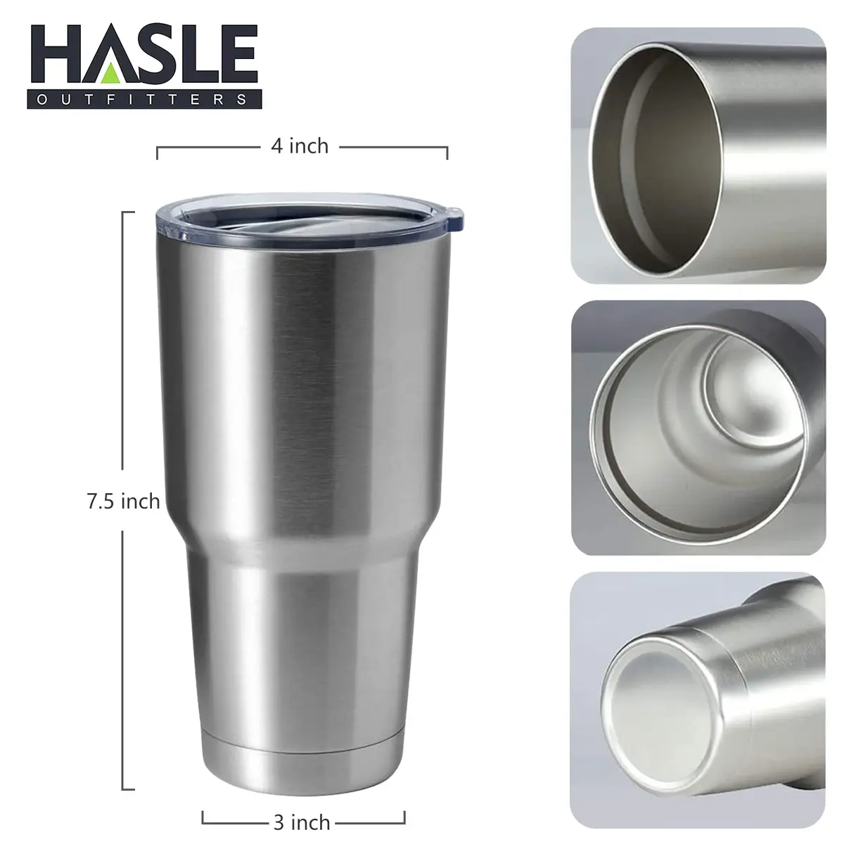 HASLE OUTFITTERS 30oz (850ml) Stainless Steel Tumbler Gift Set | Double Wall Vacuum Insulated Travel Mug - view 3