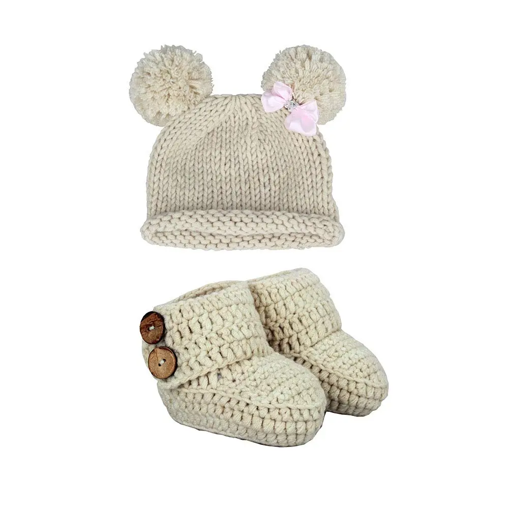 zefen Baby Crochet Booties & Hat Set | Newborn Socks & Cap for Girls & Boys, Cotton, Soft & Handmade - main product image