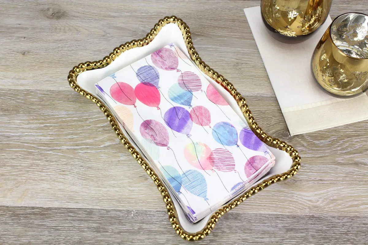 Pampa Bay Verona Napkin Holder 25.4 cm (10 Inch) | White Porcelain with Titanium Finish - view 3