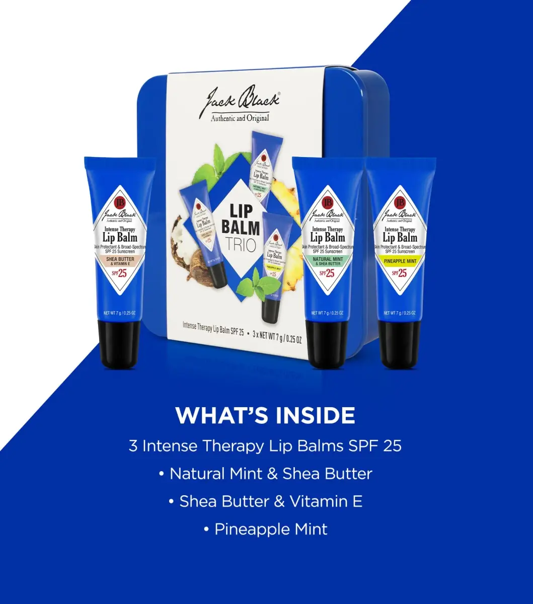 Jack Black Intense Therapy Lip Balm SPF 25 Trio 0.75 oz (3 x 0.25 oz) | Hydrates Dry, Chapped Lips - view 2