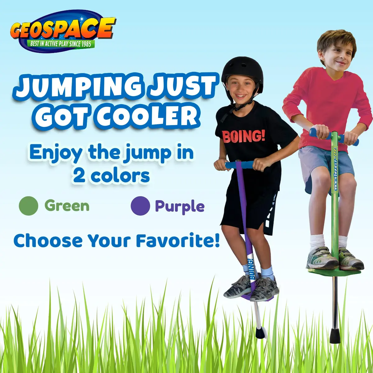 Geospace Jumparoo BOING! JR. Steel POGO STICK for Kids 50-90 Lbs | Active Outdoor Play - view 6