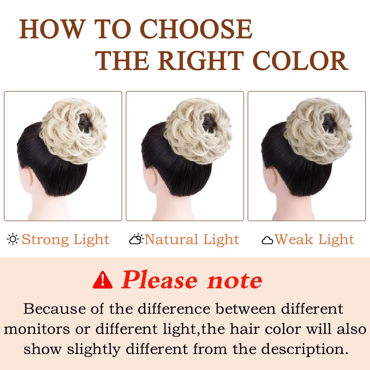 MORICA Messy Bun Hair Piece Ash Blonde & Bleach Blonde Heat Resistant Synthetic Hair (1 Count, 35-40g) - view 8