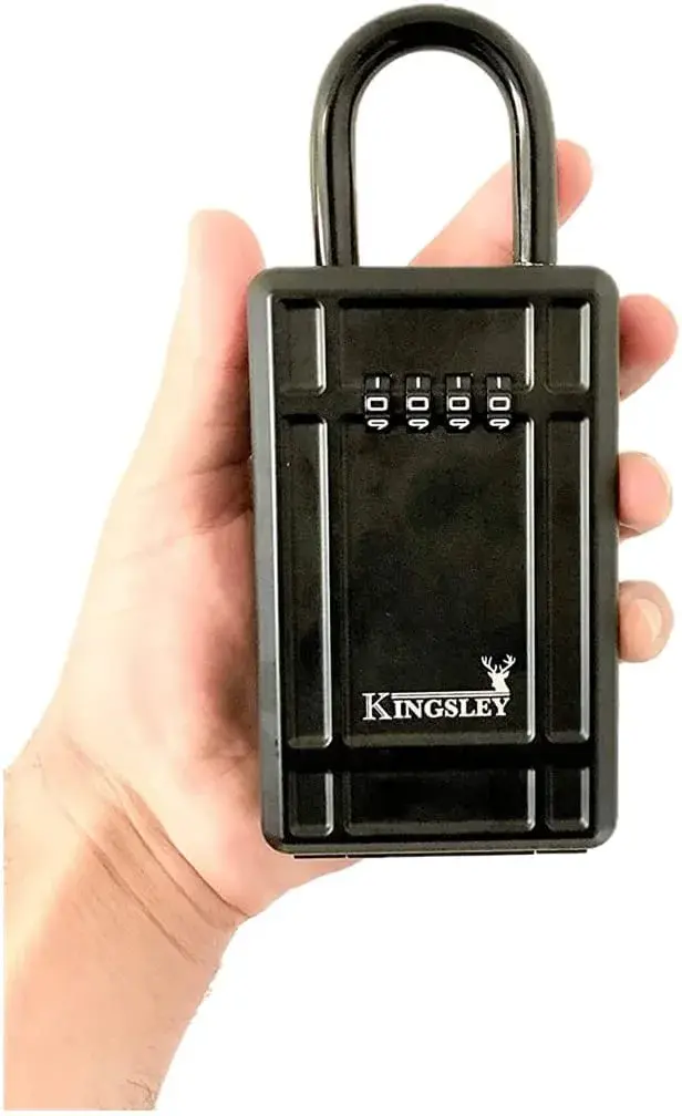 Kingsley KL313 Large Capacity Key Storage Box with Resettable Code, Water Resistant, Black | 12 cu in (200 ml) - view 7