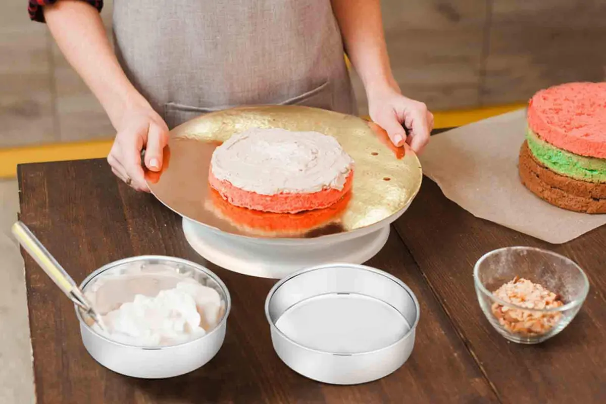TeamFar 6 Inch Cake Pan Stainless Steel Round Bakeware Set of 3 | Healthy, Leakproof & Dishwasher Safe - view 6