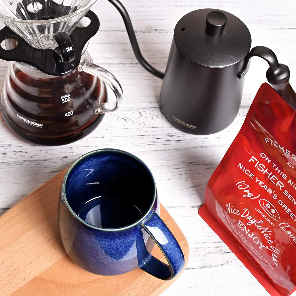 Bosmarlin Ceramic Coffee Mug 385ml (13 oz) | Classic Royal Blue Tea Cup for Office and Home - view 6