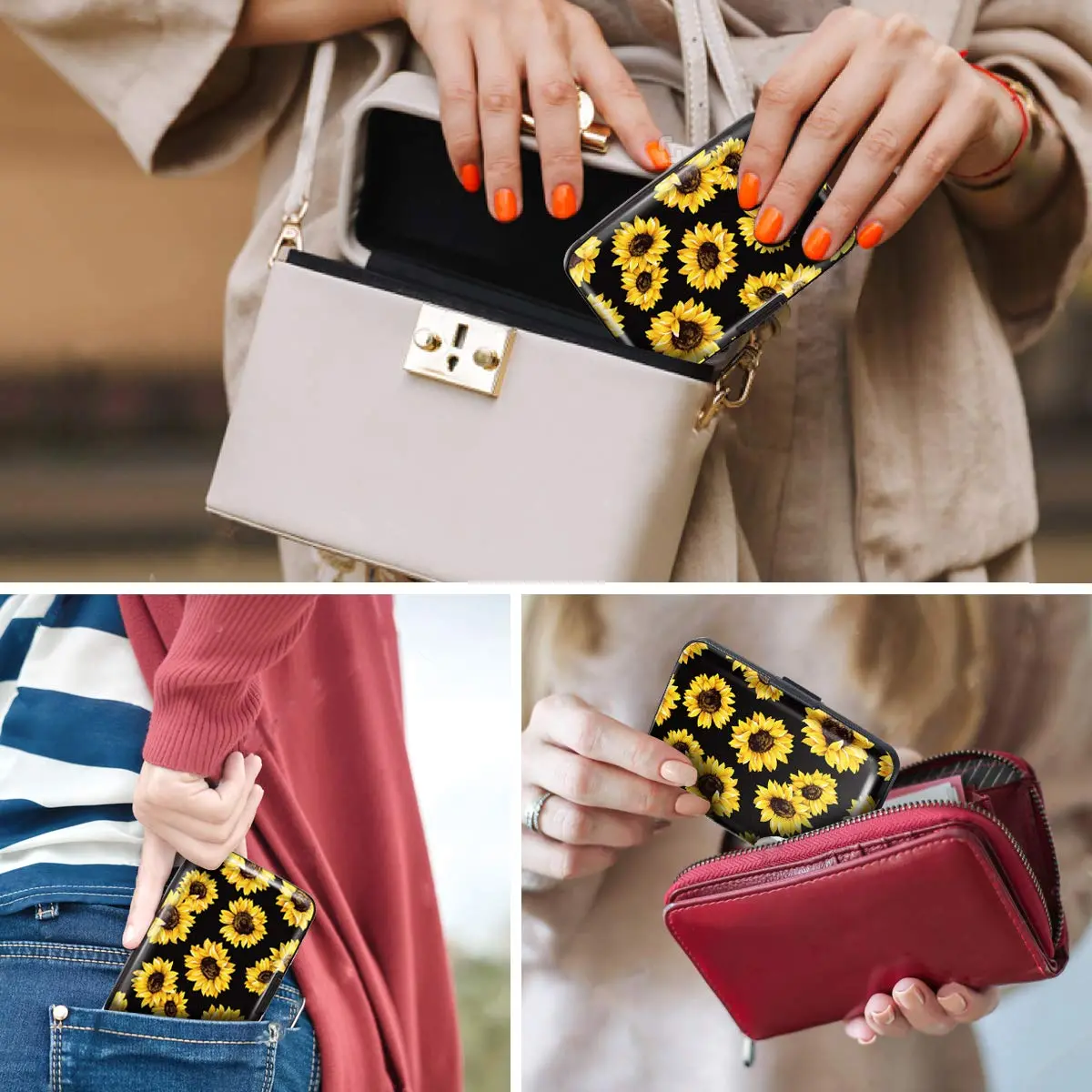 Coco Rossi RFID Aluminum Credit Card Holder Small Mini Wallet Women | Slim & Secure (70-120 chars) - view 7