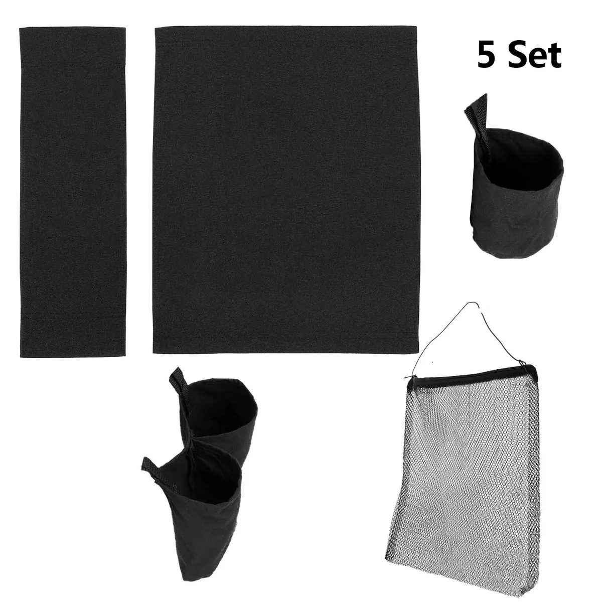STAY GENT 5-in-1 Makeup Artist Chair Accessory Set - Black Replacement Canvas & Storage Bags | Fits Director Chairs 53x20cm Backrest, 53x42cm Seat - view 4