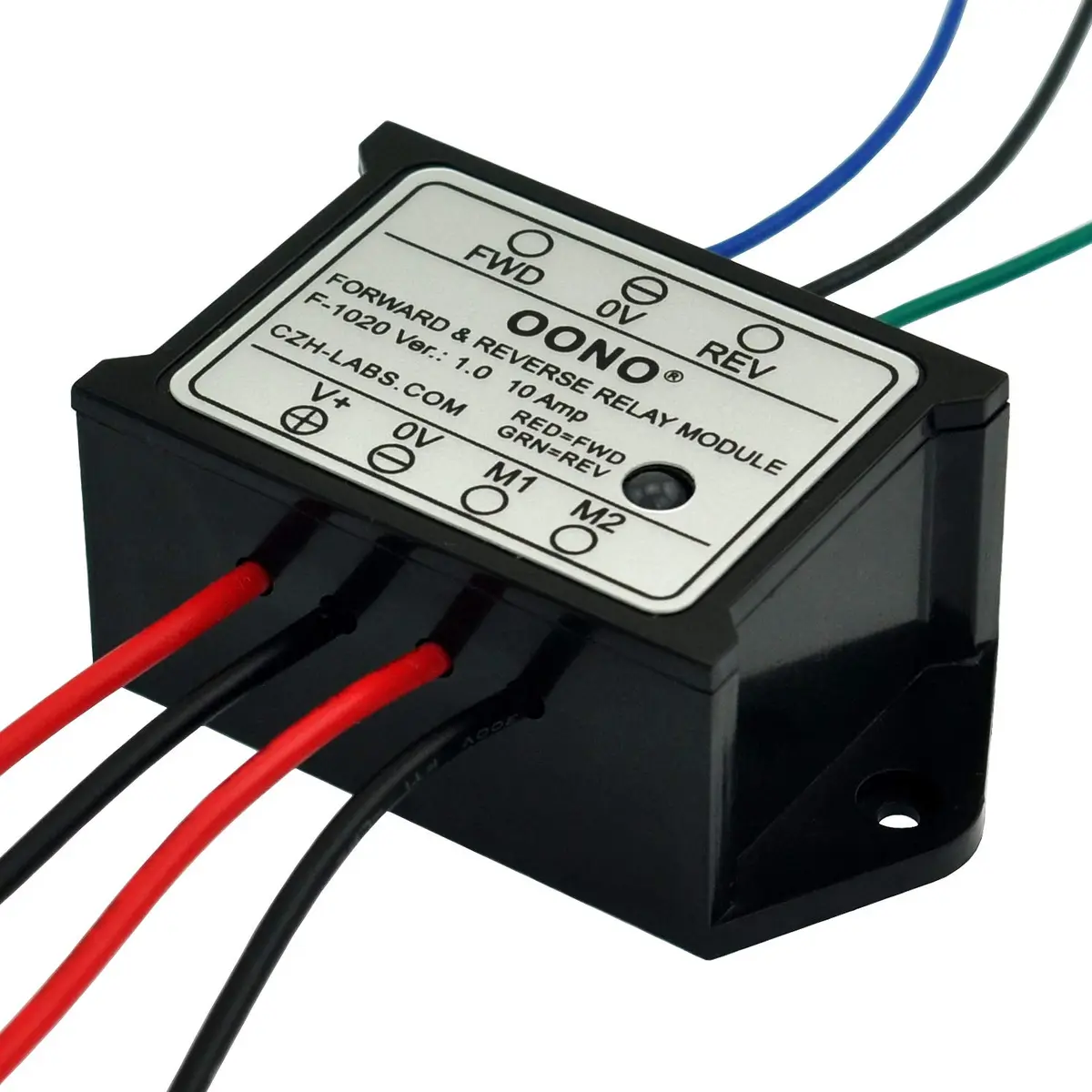 OONO 5V DC Reversing Relay Module for Motor/Linear Actuator Control (10A, Plastic Case) - view 4