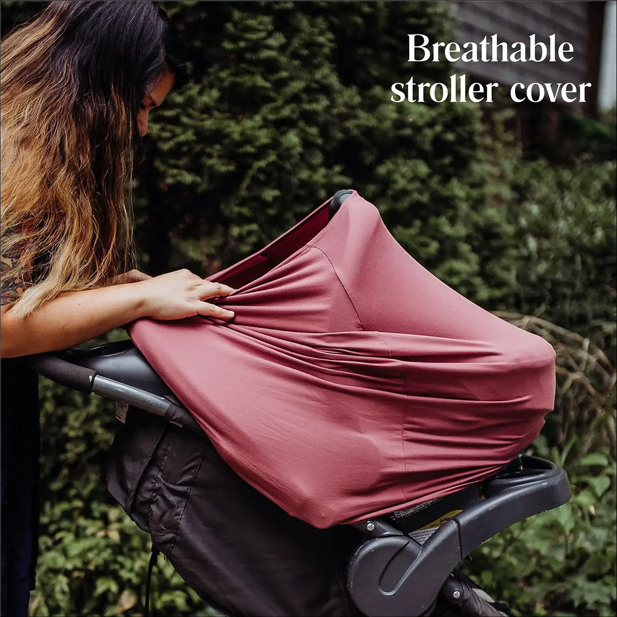 Simka Rose Multipurpose Baby Cover Moss | 71cm (28in) x 71cm (28in) | Breathable Viscose Blend - view 5