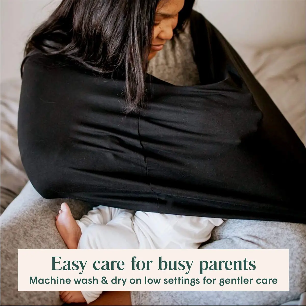 Simka Rose Multipurpose Baby Cover Moss | 71cm (28in) x 71cm (28in) | Breathable Viscose Blend - view 8