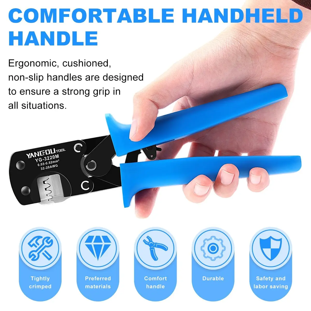 Yangoutool Micro Molex Crimper: 32-20AWG (0.03-0.52mm²) | Compatible with Molex, JST, JAE, D-Sub, Precision Crimping Tool - view 6