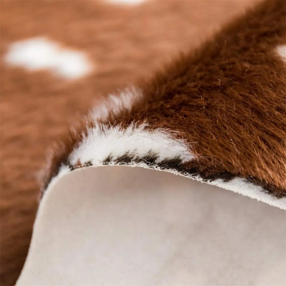 Faux Sika Deer Hide Rug 100cm x 90cm (3.3ft x 3ft) | Cruelty-Free Animal Print Accent Mat - view 6