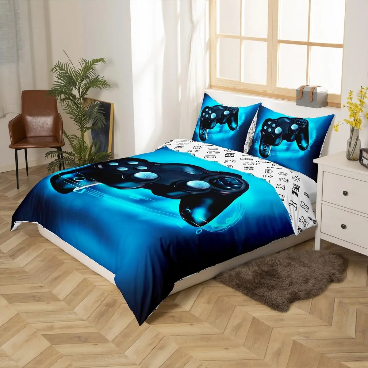 Feelyou Gamer Bedding Set Queen Size 183cm x 183cm (72"x72") | Modern Video Game Theme - view 2