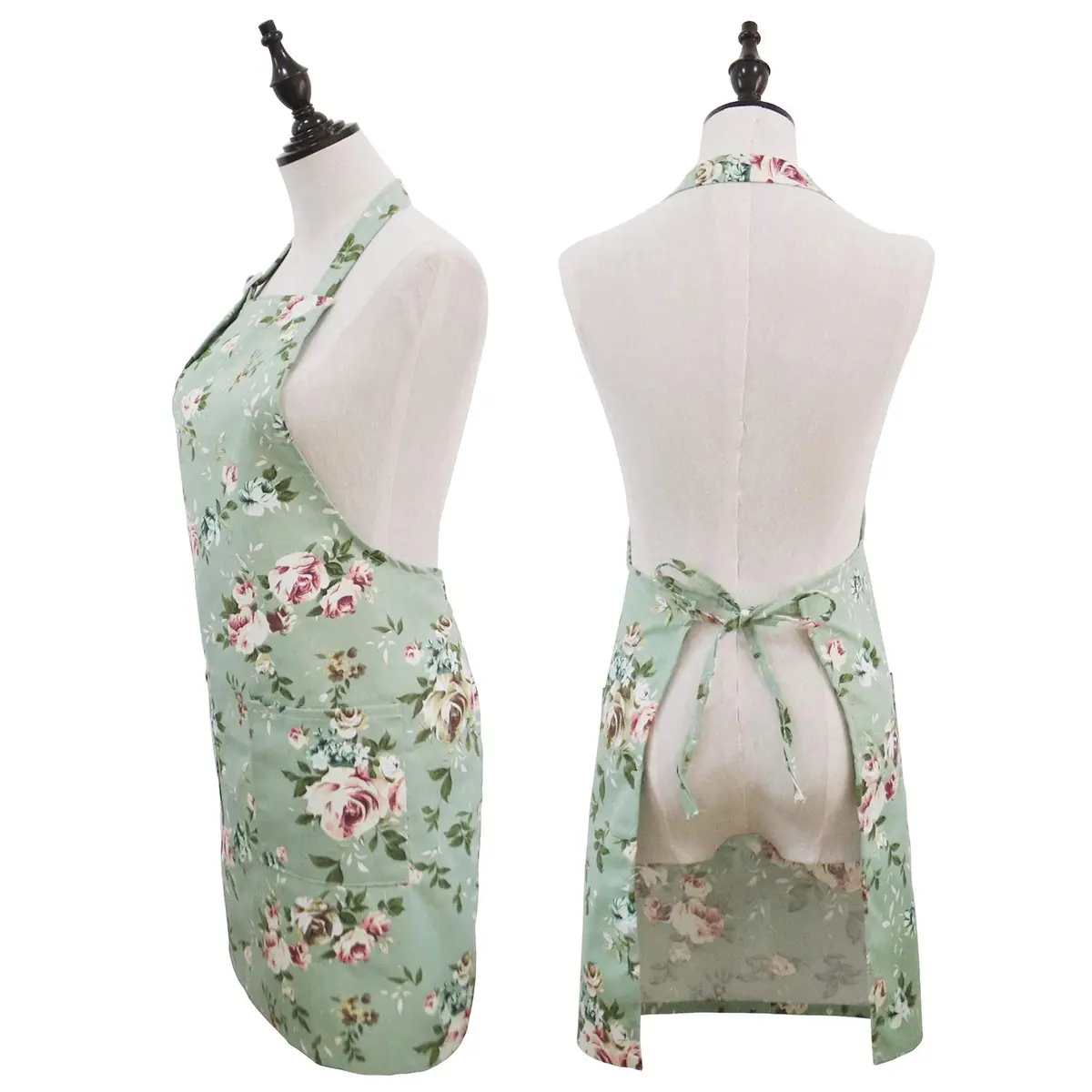Saukore Floral Aprons for Women | Stylish Kitchen & Garden Aprons, 2 Pack, Cotton Canvas (72x80 cm) - view 2