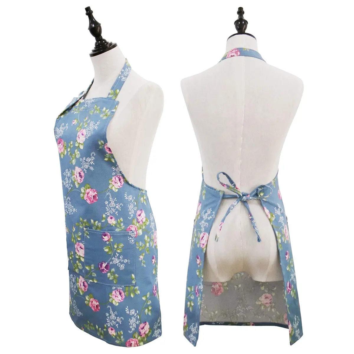 Saukore Floral Aprons for Women | Stylish Kitchen & Garden Aprons, 2 Pack, Cotton Canvas (72x80 cm) - view 3