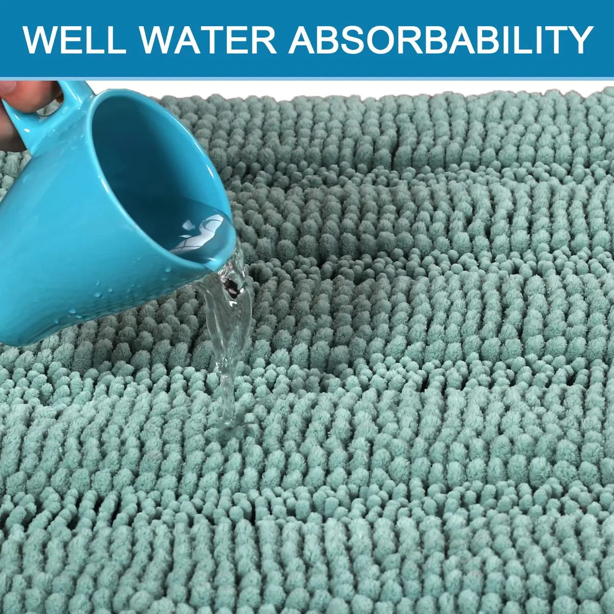 H.VERSAILTEX Thick Chenille Bathroom Rug Mat Set | Extra Soft & Absorbent, 2 Piece, Machine-Washable (47" x 17" + 17" x 24") - view 4